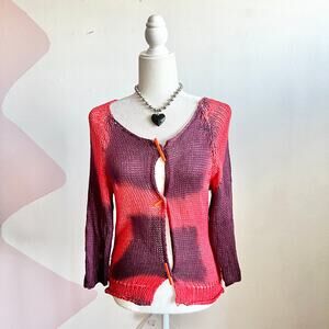IPSE GAZEBO Crochet Cardigan Boho Y2K 2000s Indie Sleaze‎ Festival Hippie Small